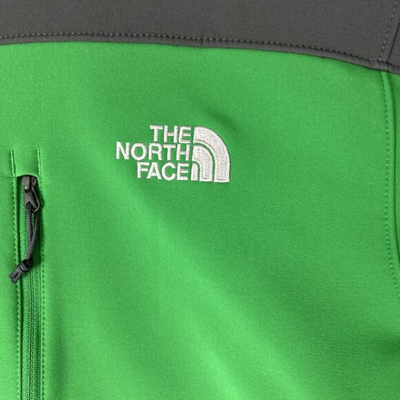 North Face Jacket Mens Large Green Gray Apex Fleece Lined Casual Outdoors Zip Up - Picture 2 of 11